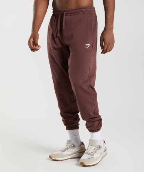 Men's Gymshark Essential Oversized Jogger Brown | CA 8DN075